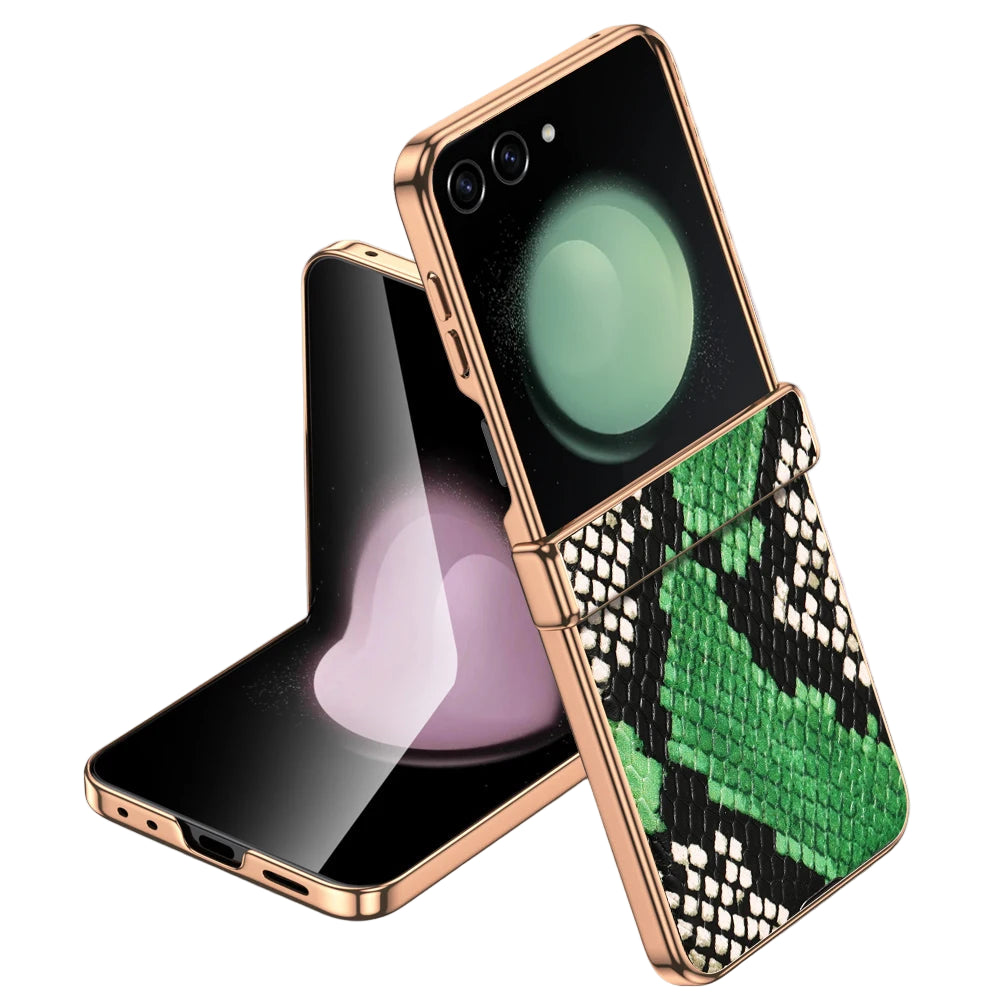 Luxury Cowhide Leather Case for Samsung Galaxy Z Flip 7