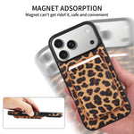 MagSafe Compatible Leather Case with Detachable Card Holder for iPhone 17 Series