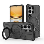 Samsung Galaxy S26 Series Rugged Armor Case with Rotating Metal Ring Stand