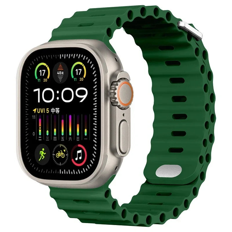 Perforated Silicone Band with Water Drainage for Apple Watch