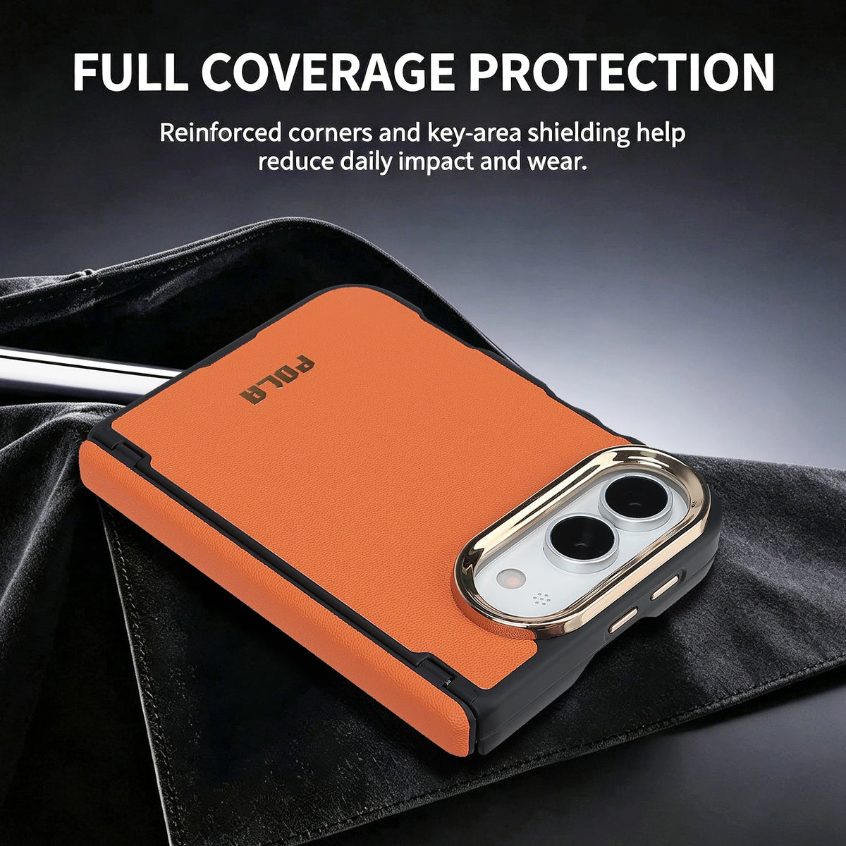 Leather MagSafe Case with Hinge Protection for iPhone Duo