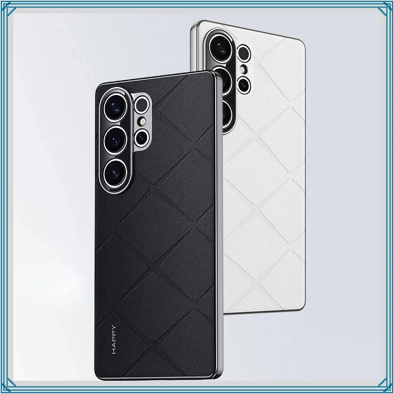 Luxury PU Leather Case with Soft Frame for Samsung Galaxy S26 Series