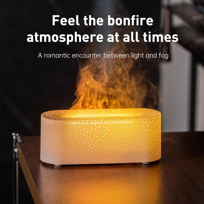 USB Desk Humidifier with 7-Color Flame Light