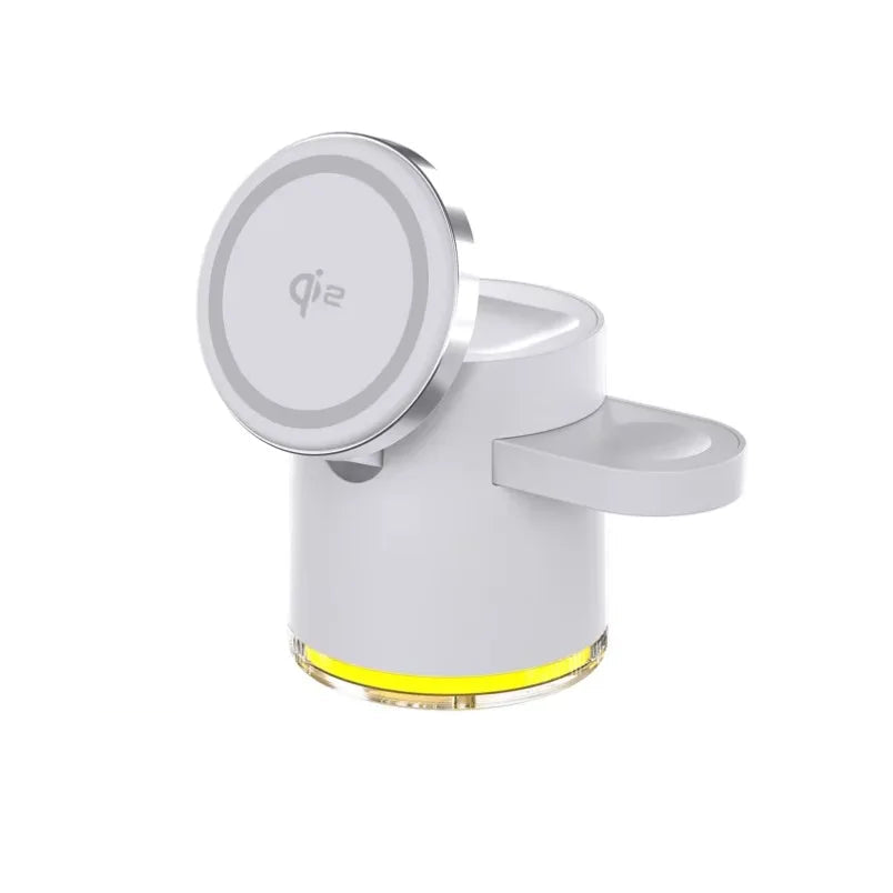 VIKEFON 3-in-1 Magnetic Qi2 Wireless Charging Station with Night Light