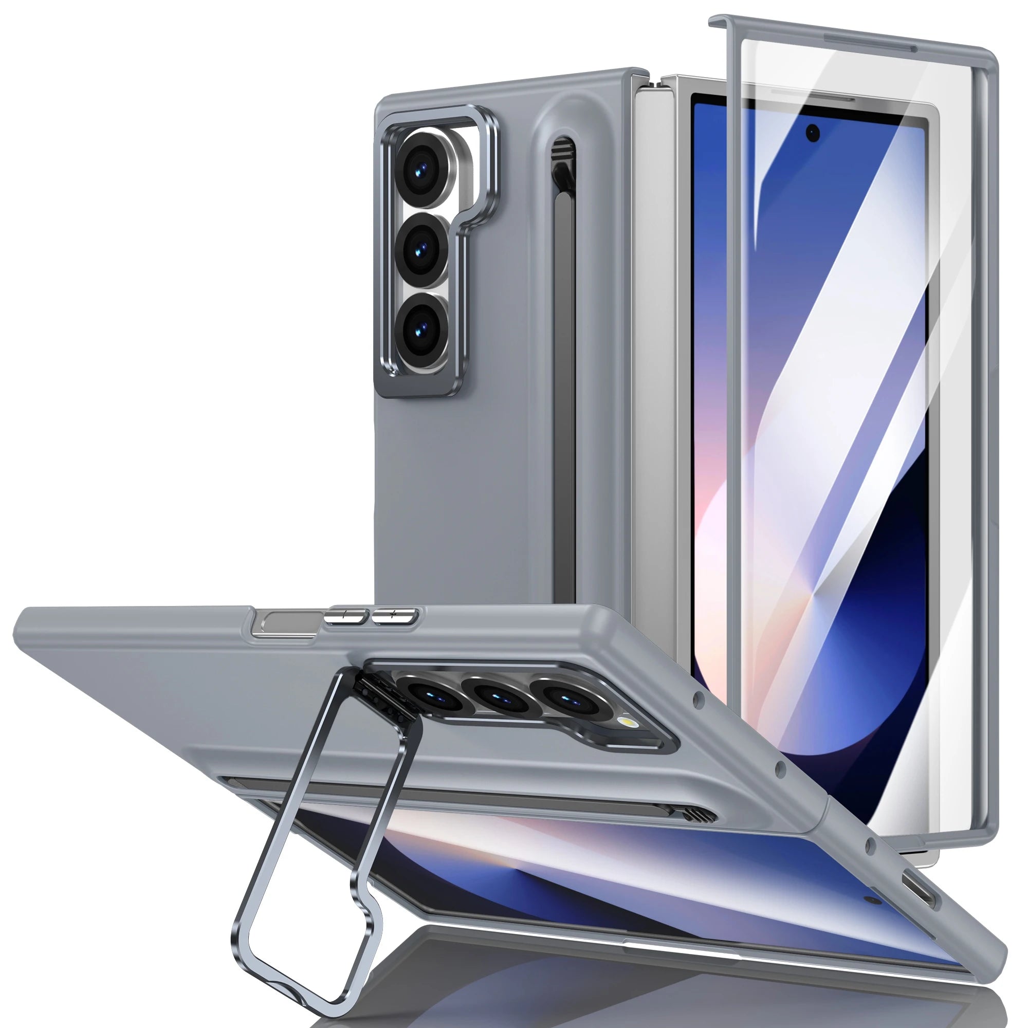 Samsung Galaxy Z Fold 6 Metal Lens Holder Case with S Pen Slot