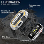 Protective Metal Bumper Case with Rubber Band for Apple Watch