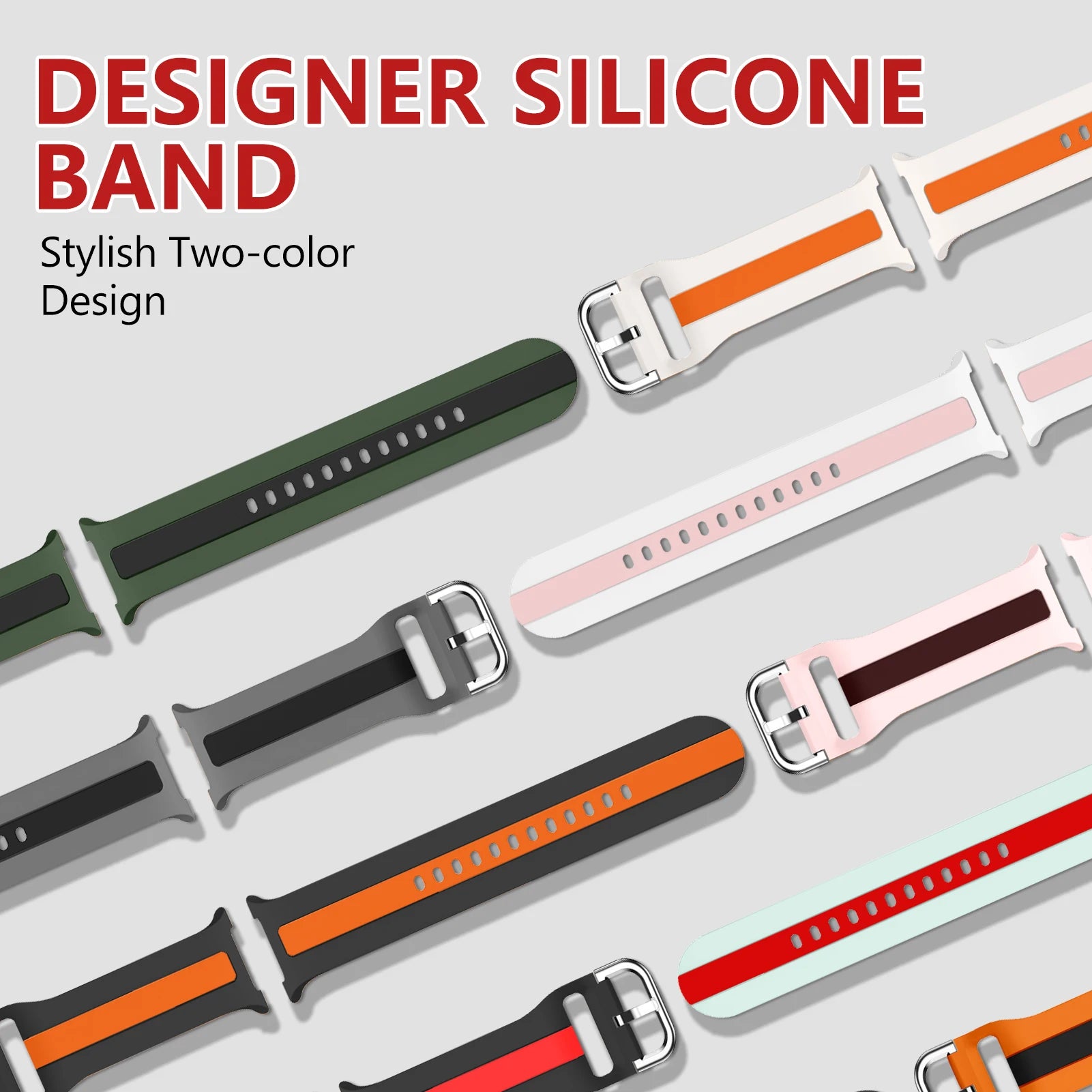 Sport Two-Tone Silicone Band for Samsung Galaxy Watch 8 & Galaxy Watch 8 Classic