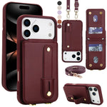 Premium PU Leather Stand Wallet Case for iPhone 17 Series
