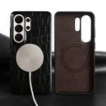 Genuine Leather Case with Integrated Magnetic Ring for Samsung Galaxy S21 Series