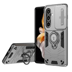 TPU Sliding Camera Shield Case with 360° Rotatable Ring Kickstand for Samsung Galaxy S25 Series