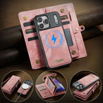 Leather Wallet Case with Zippered Coin Pouch for iPhone 18 Series