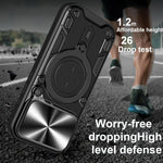 Rugged MagSafe Case with Rotating Ring Holder and Lens Cover for iPhone 17 Series