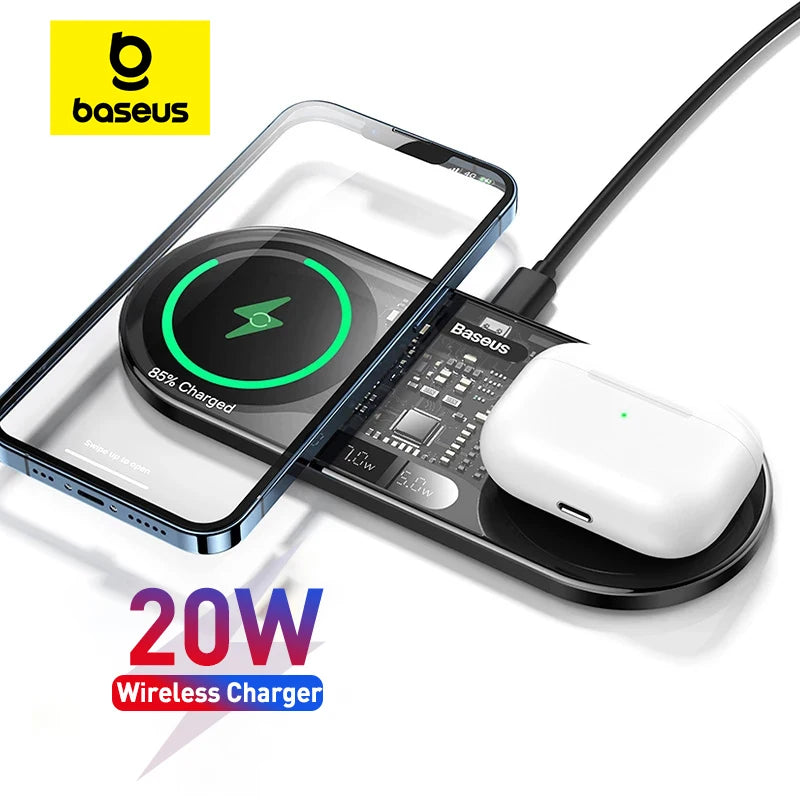 Baseus 20W Dual Qi Wireless Charger
