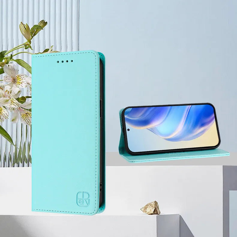 OnePlus 15 RFID-Blocking Leather Flip Wallet Case