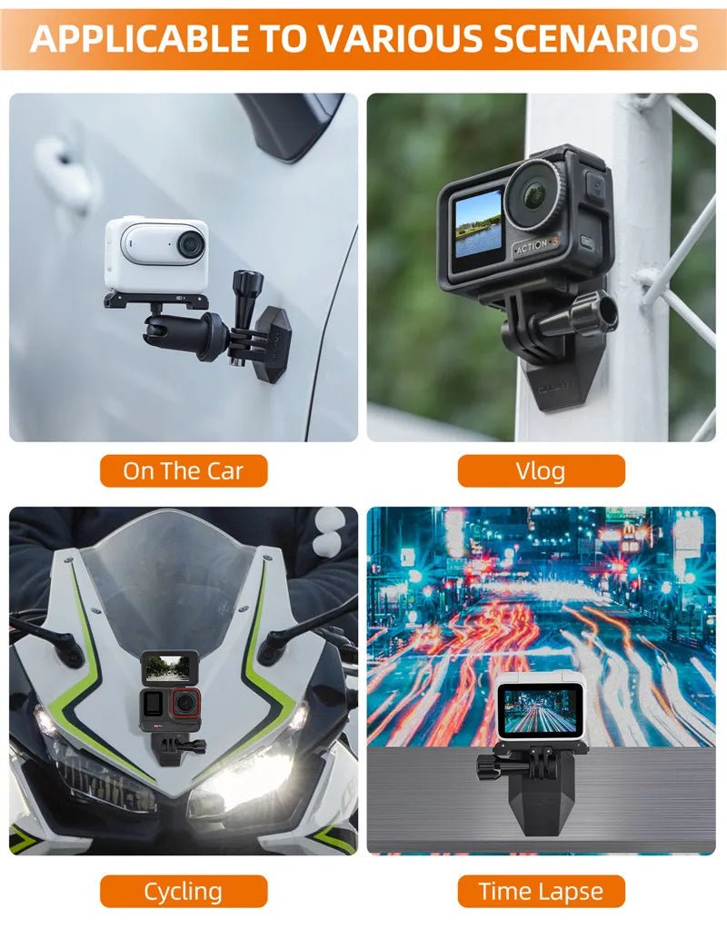 Magnetic Mount for Car & Motorcycle Support for Action Cameras