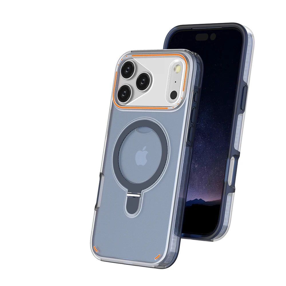 Multifunction MagSafe Matte Phone Case with Ring Stand for iPhone 17 Series