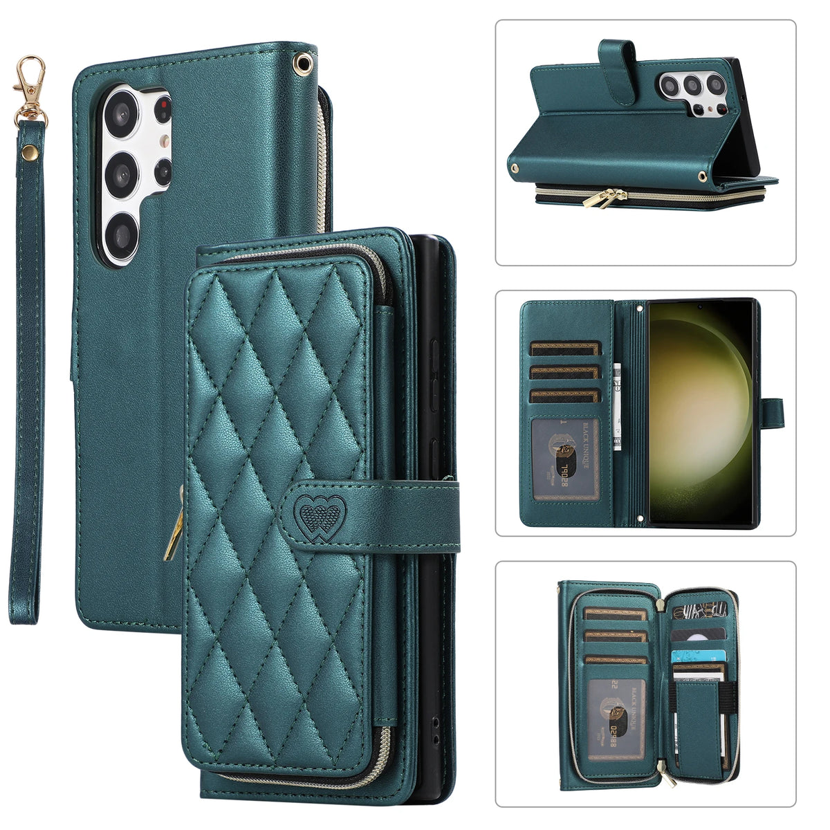 Premium Quilted Leather Crossbody Wallet Case for Samsung Galaxy S26 Series