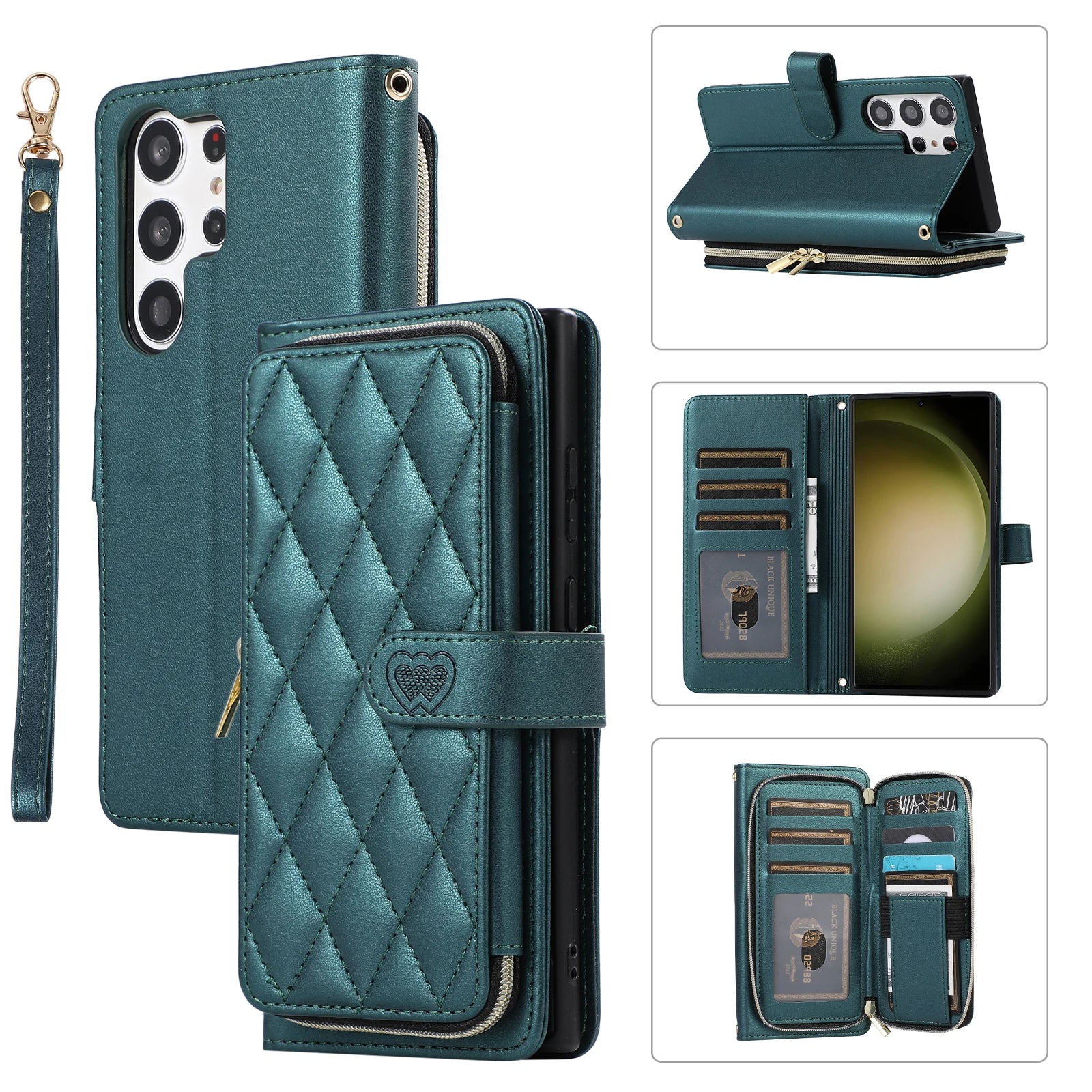 Premium Quilted Leather Crossbody Wallet Case for Samsung Galaxy S26 Series