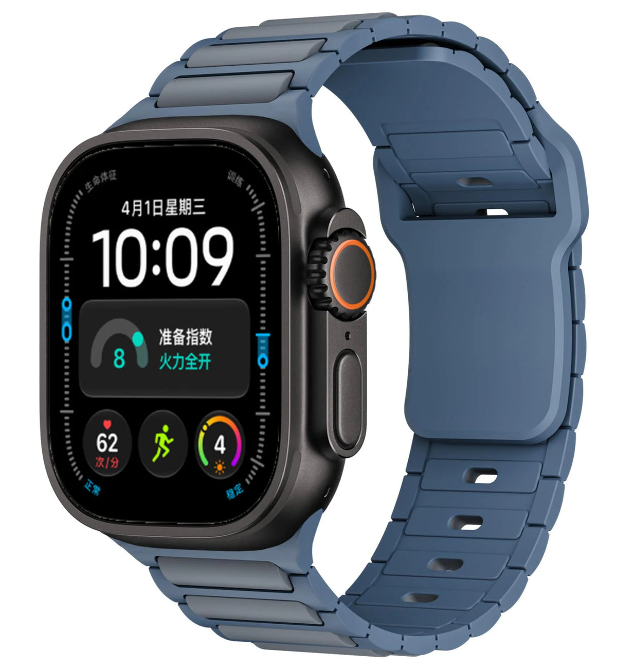 Silicone Quick-Release Band with Segmented Link Design for Apple Watch