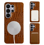 Genuine Crocodile Leather Magnetic Case for Samsung Galaxy S25 Series