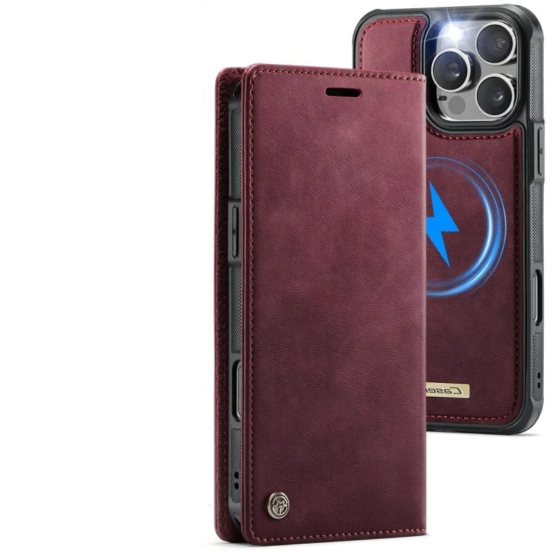 Slim MagSafe Leather Card Wallet Case for iPhone 15 Series
