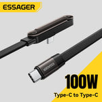 Essager 100W USB-C PD Charging Cable With Integrated Foldable Phone Stand