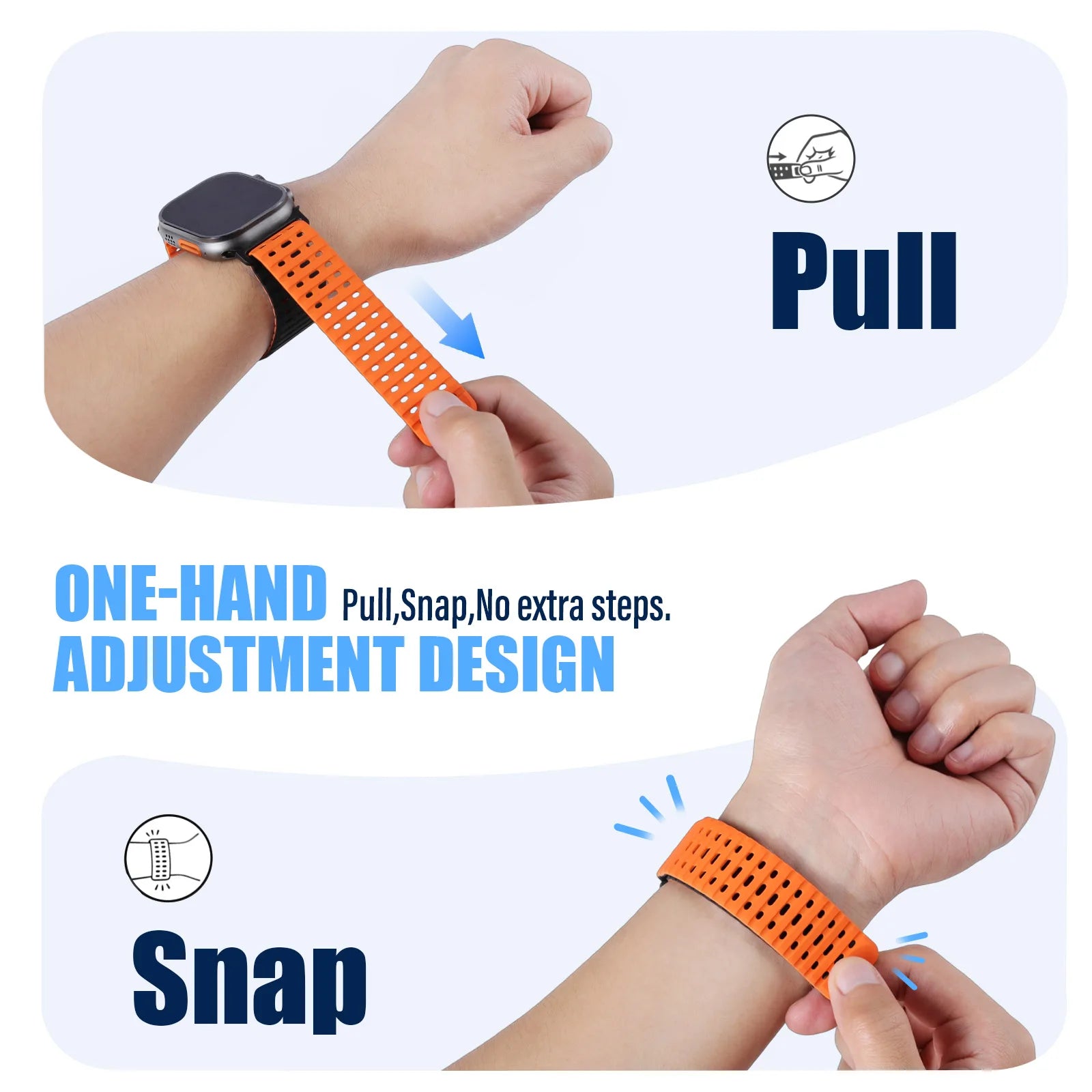 Lightweight Breathable Silicone Strap for Apple Watch