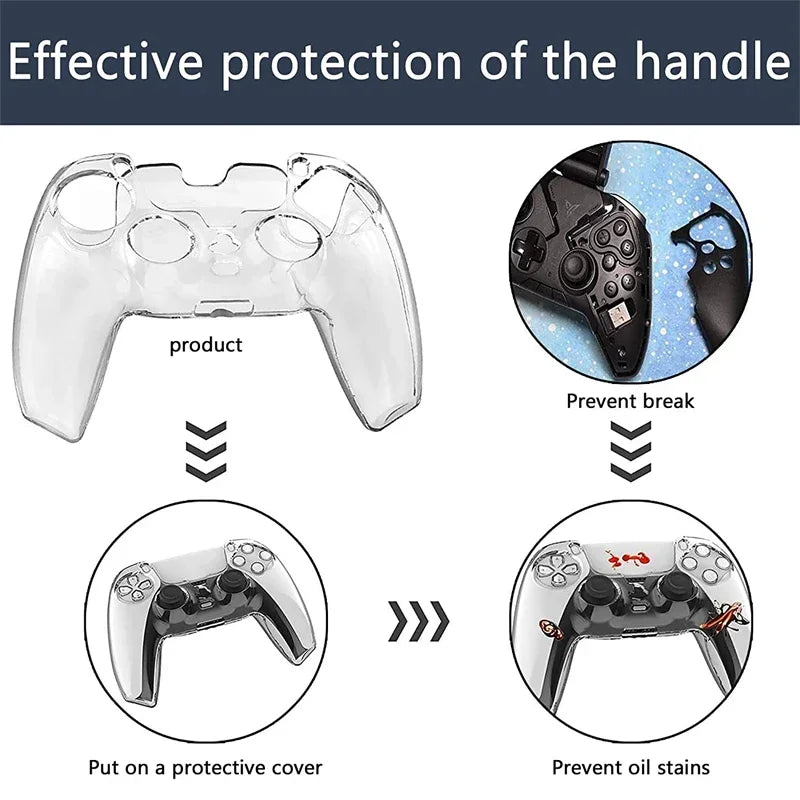 Ultra-Slim Transparent Protective Skin for PlayStation 5 Controller