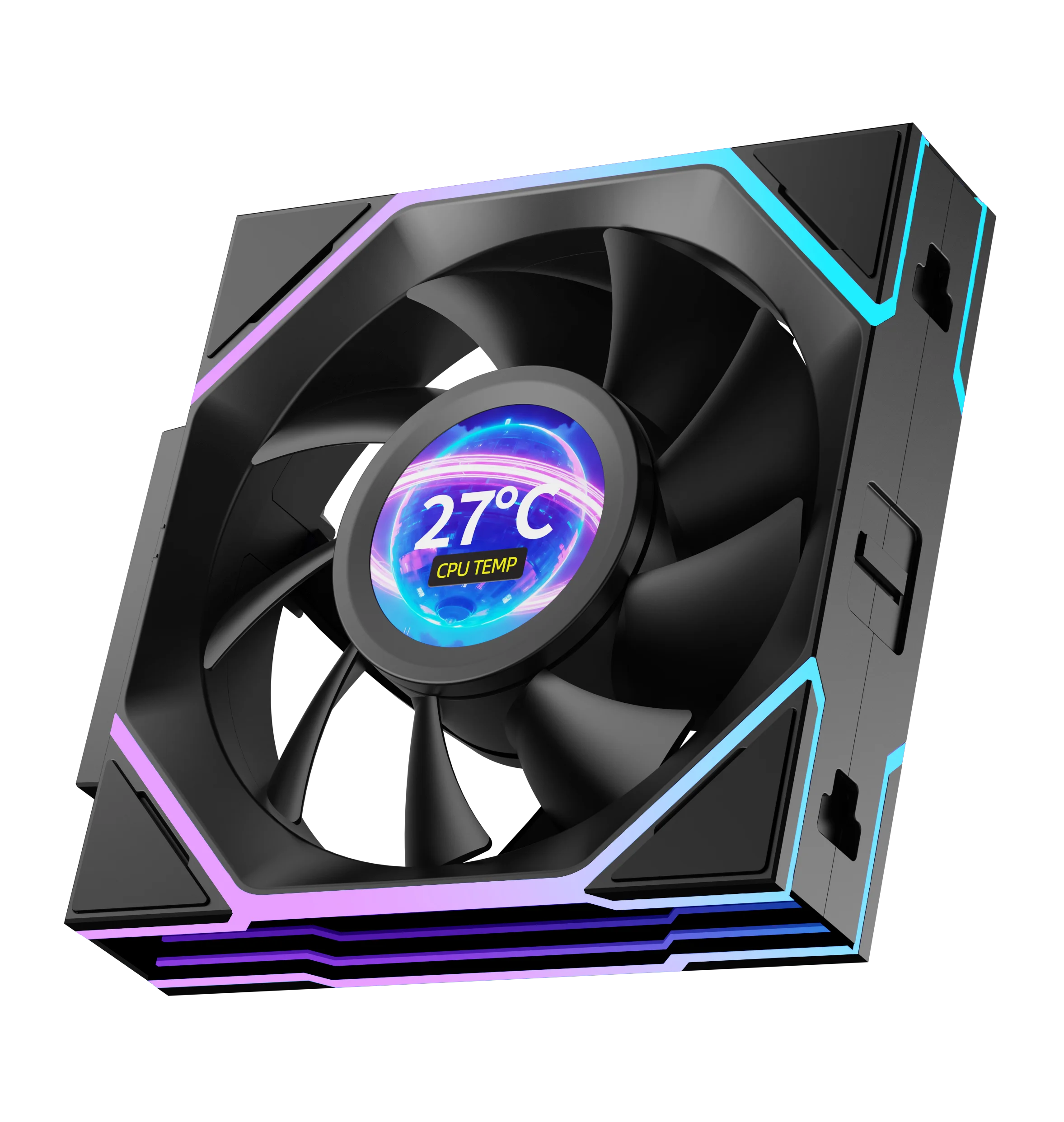 Interstellar V4-LCD 120mm LCD Fan With Real-Time CPU Temperature Display