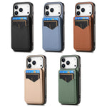 2-in-1 Detachable Carbon Fiber Pattern MagSafe Case with Flip Card Holder for iPhone 17 Series