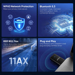 EDUP USB WiFi 6 Adapter with Bluetooth 5.3