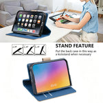 Premium Synthetic Leather Flip Wallet Case with RFID Blocking for iPhone Duo