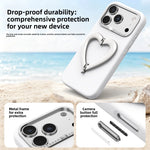 Liquid Silicone Heart-Shaped Kickstand Case with Camera Protection for iPhone 18 Series