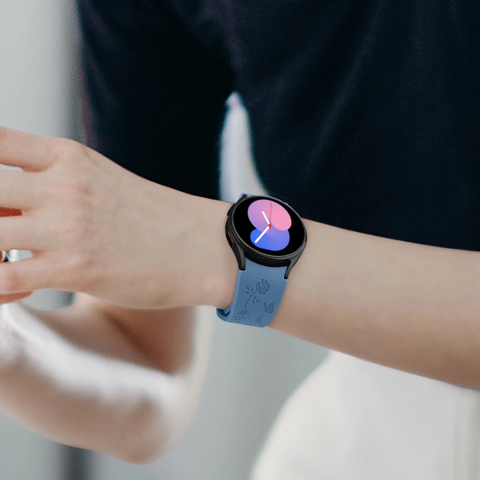 TPU Case with Flower Engraved Band for Samsung Galaxy Watch 6