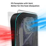 Transparent Cooling Vent Shell - Hard Plastic Replacement Plate for PS5 Disc Edition