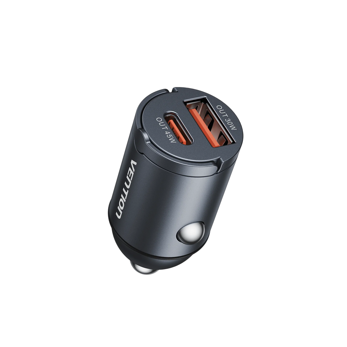 Vention 45W Dual-Port Car Charger With Pull Ring