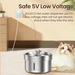 ROJECO Stainless Steel Double-Filtration Pet Water Fountain