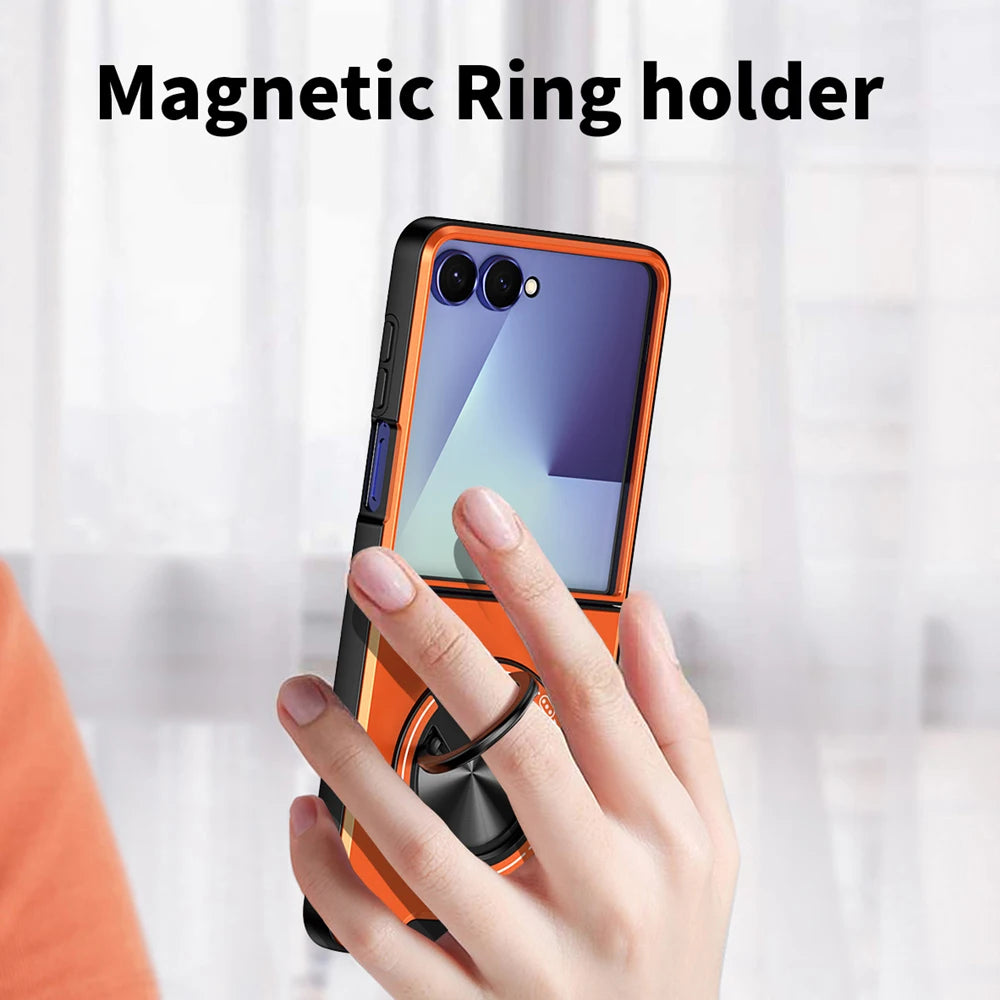 Shockproof Foldable Case with 360° Rotating Ring Stand for Samsung Galaxy Z Flip 8