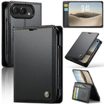 Textured Leather Kickstand Wallet Case with 2-Card Storage for iPhone Duo