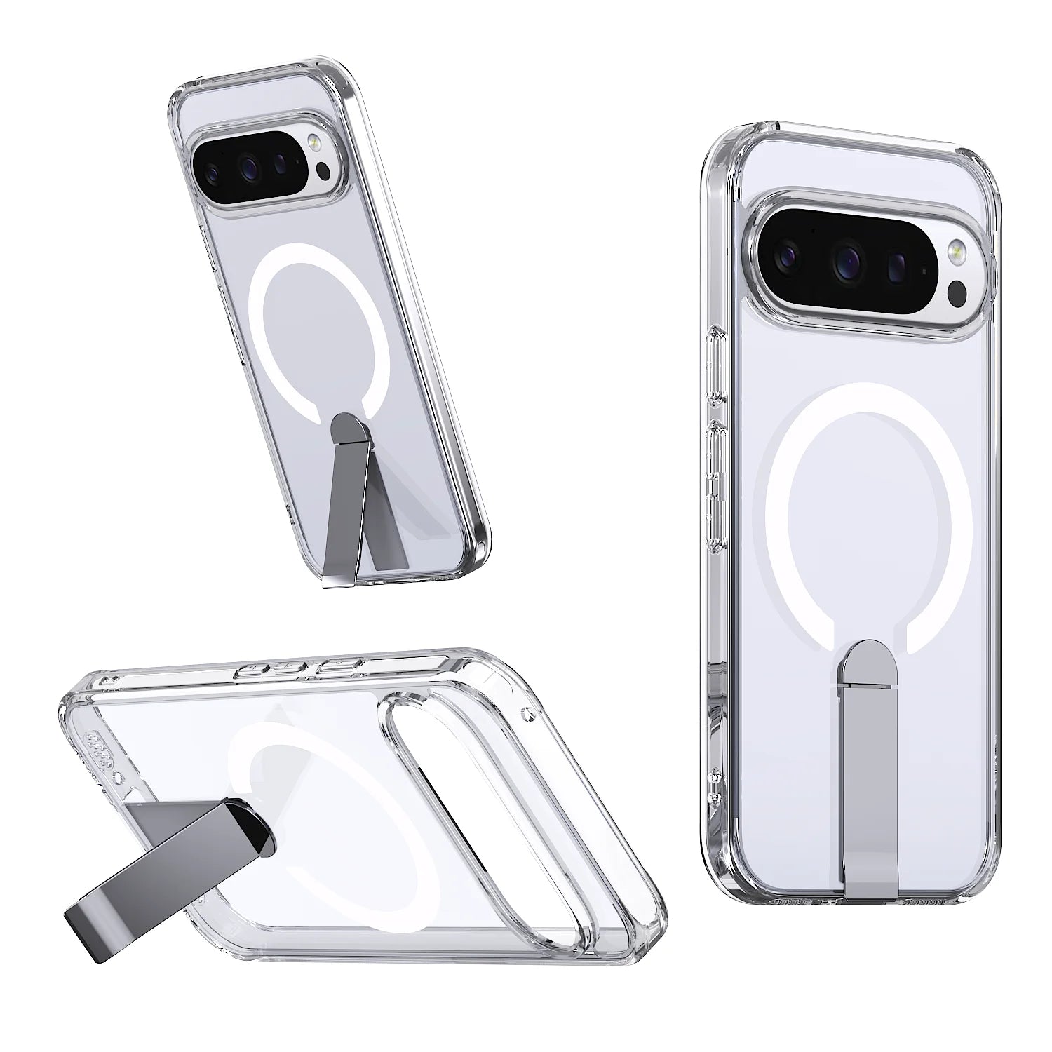 Luxury Protective Magnetic Case with Kickstand for Google Pixel 9 Series