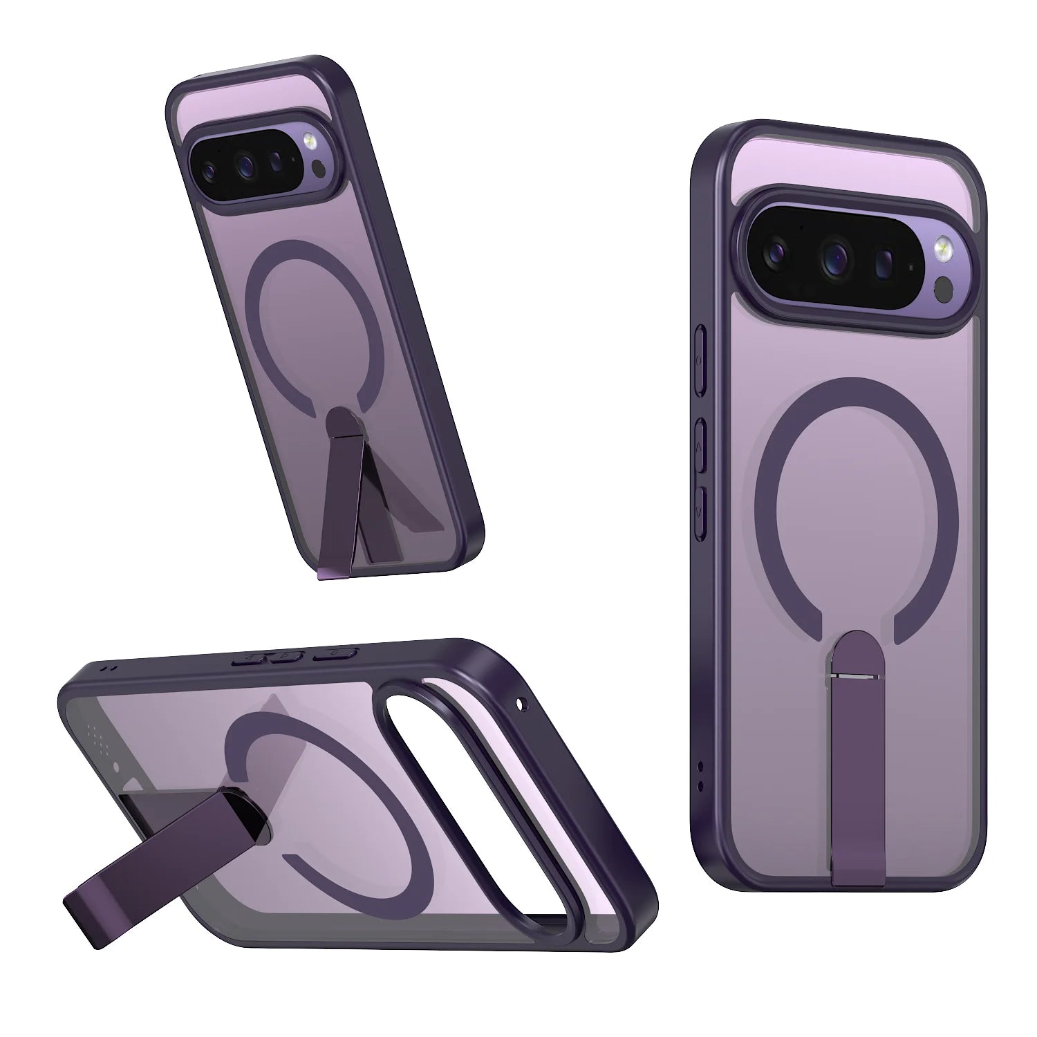 Luxury Protective Magnetic Case with Kickstand for Google Pixel 9 Series