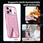 Honeycomb Mesh Cooling MagSafe Shockproof Armor Case with Alloy Bracket for iPhone 17 Series