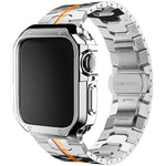 Stainless Steel Link Strap + TPU Case Combo for Apple Watch