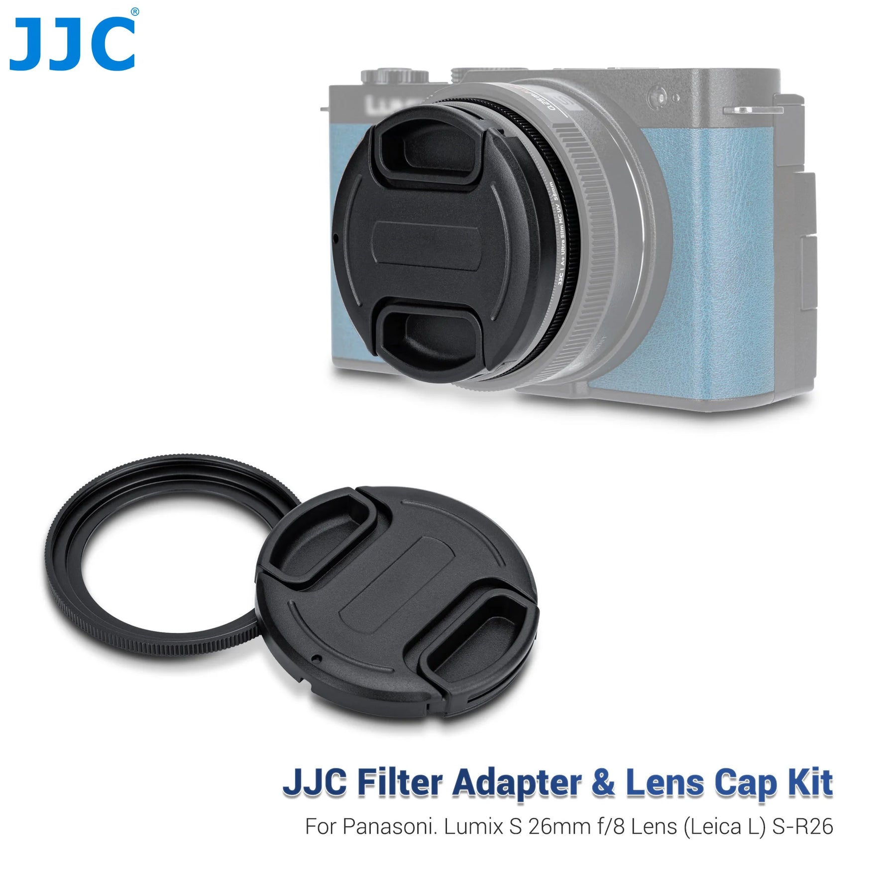 JJC Lens Cap Protector for Panasonic Lumix S 26mm f/8 (Leica L) with Filter Adapter