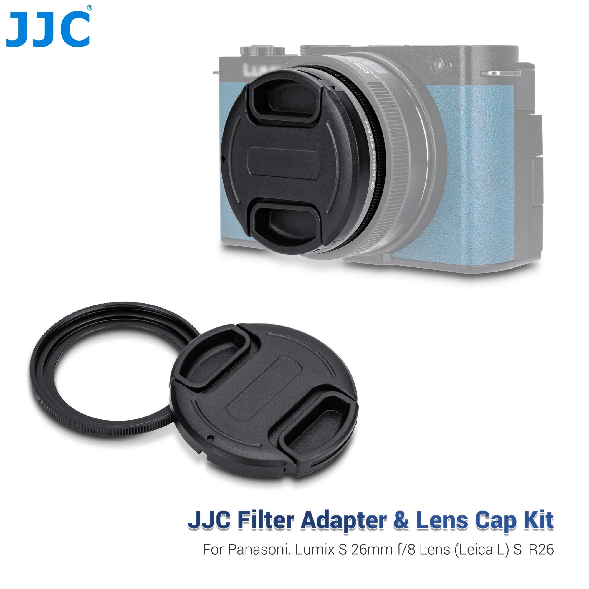 JJC Lens Cap Protector for Panasonic Lumix S 26mm f/8 (Leica L) with Filter Adapter