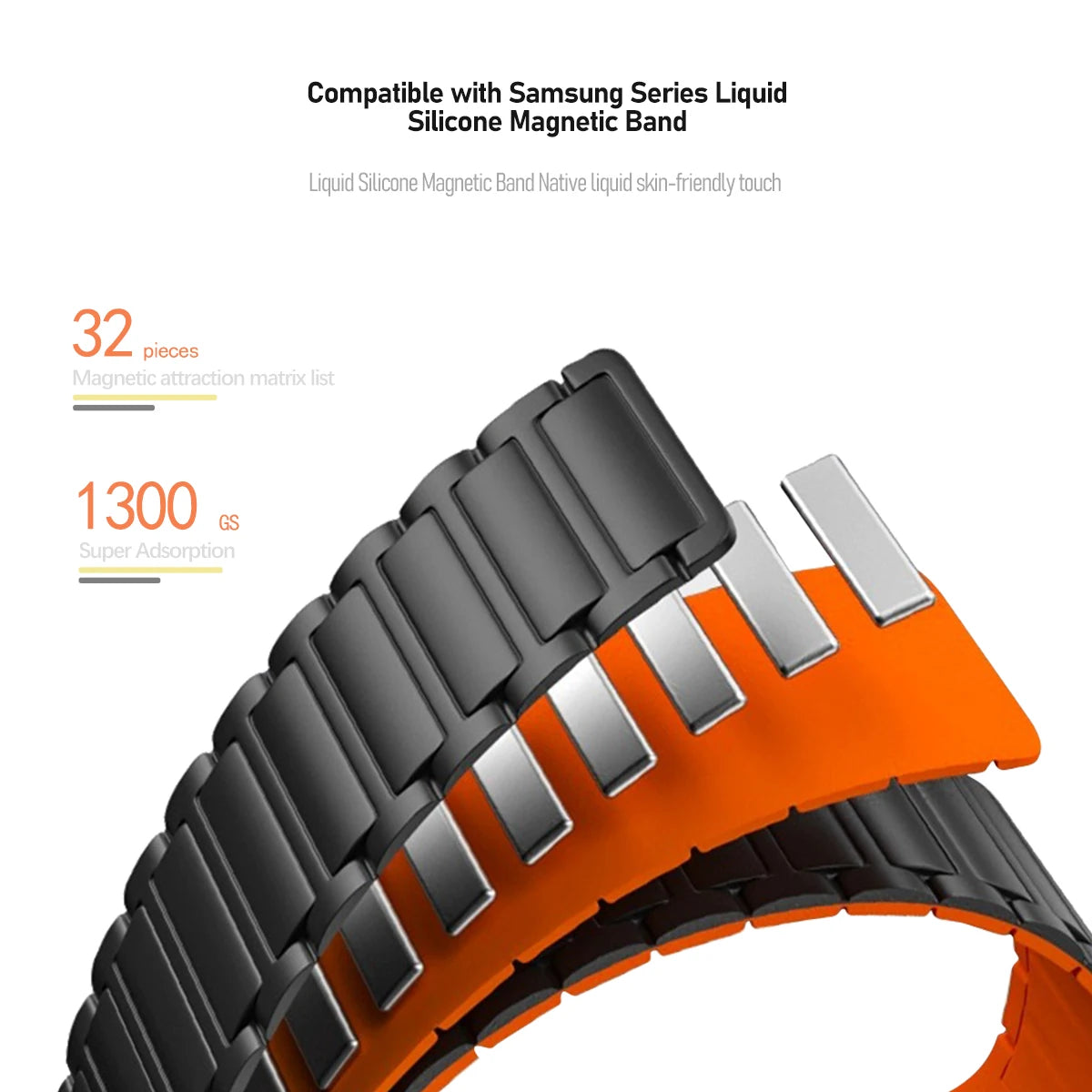 No Gaps Magnetic Silicone Strap for Samsung Galaxy Watch 7 - Seamless &amp; Secure