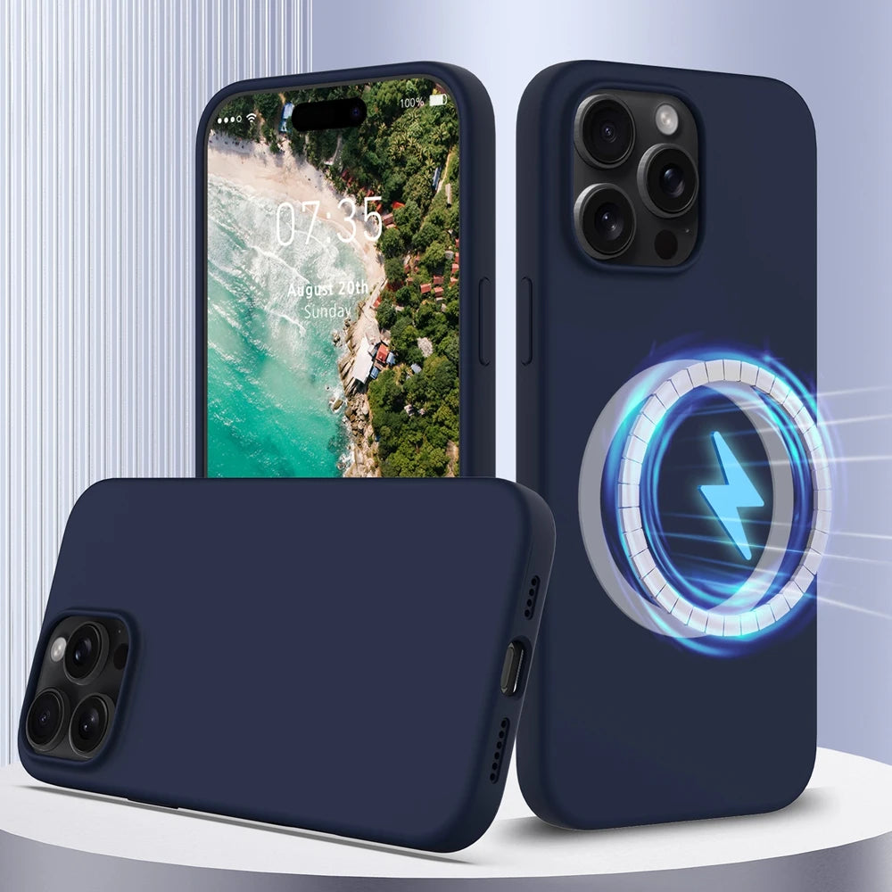 MagSafe-Compatible Silicone Protective Case for iPhone 17 Series