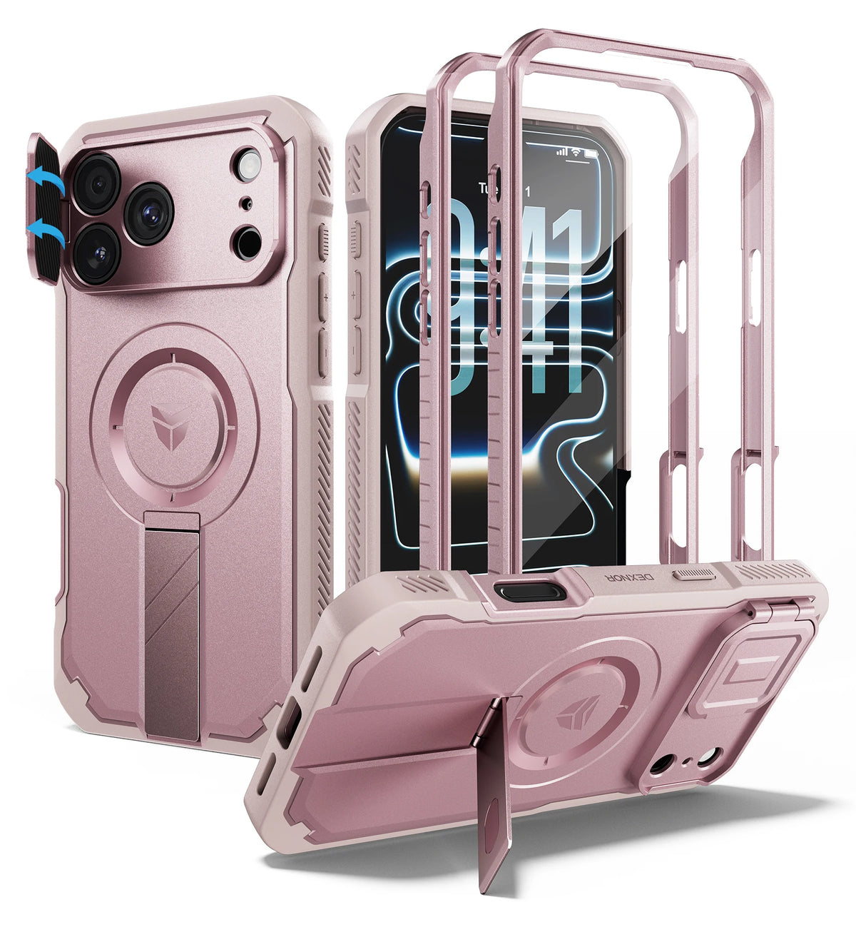 Shockproof Kickstand Case with Raised Camera Protection for iPhone 18 Pro Max