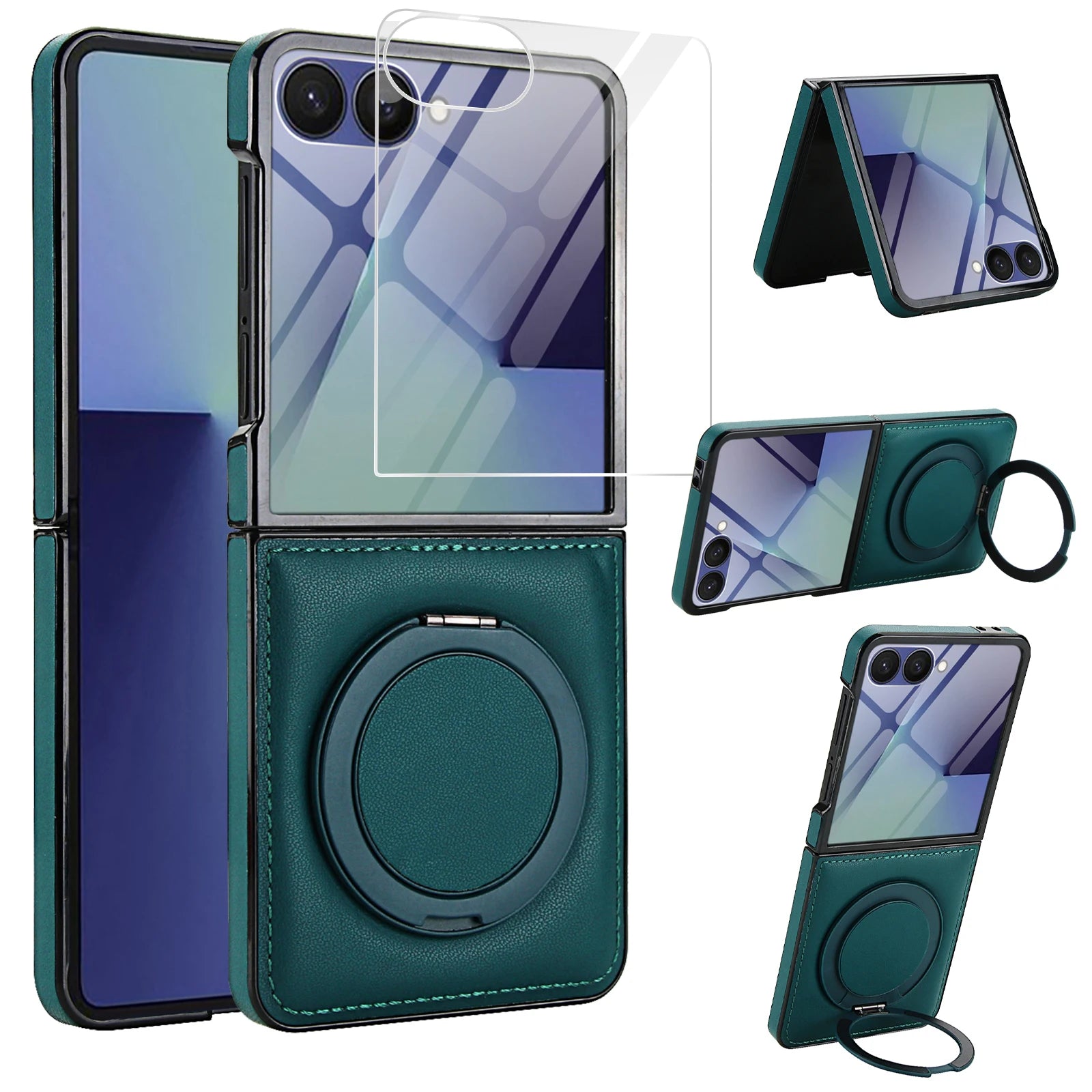 Business Leather Case with 360 Rotating Stand for Samsung Galaxy Z Flip 7