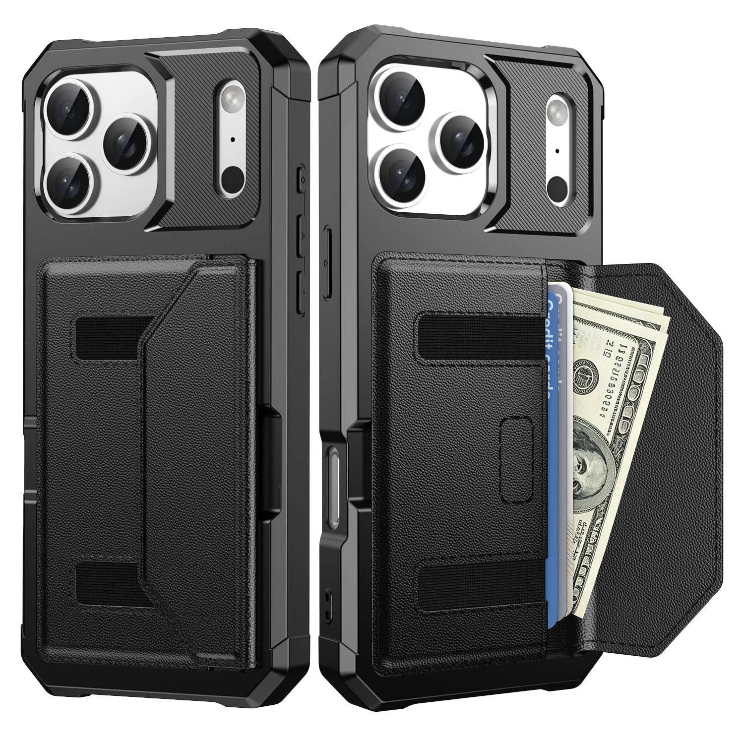 Shockproof Leather Phone Case with Card Storage for iPhone 17 Series
